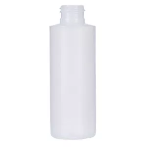 4 oz Natural HDPE Cylinder Round Bottle 24-410 Neck Finish, Round Base