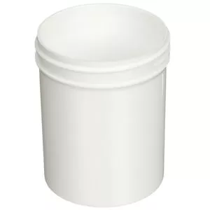 4 oz White PP Straight Sided Jar 58-400 Neck Finish, Round Base