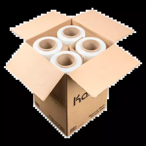 [4 Rolls] Hand Wrap Stretch Film (18" x1500'), 80 Gauge