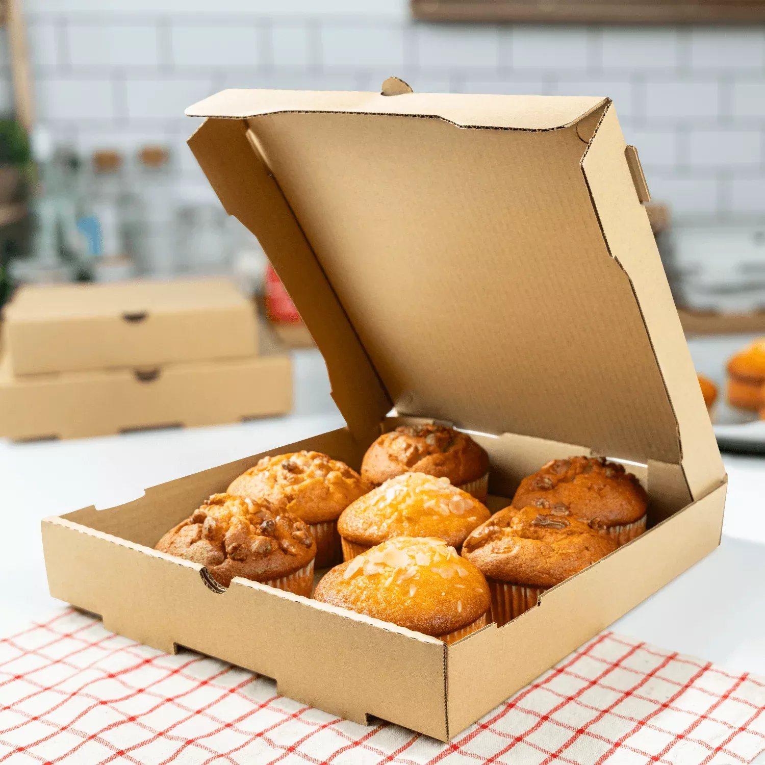 [50 ct] Corrugated Pizza Box, 12''x12''x2'', Kraft