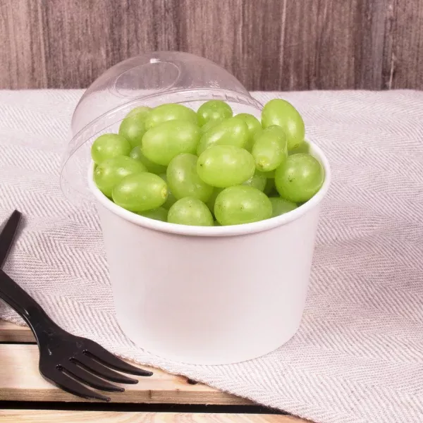[500 ct] 10/12 oz Gourmet Paper Food Container | White | 96 mm