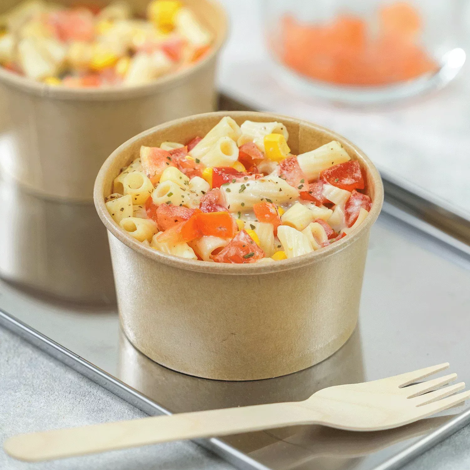 [500 ct] 6 oz Gourmet Paper Food Container | Kraft | 96 mm