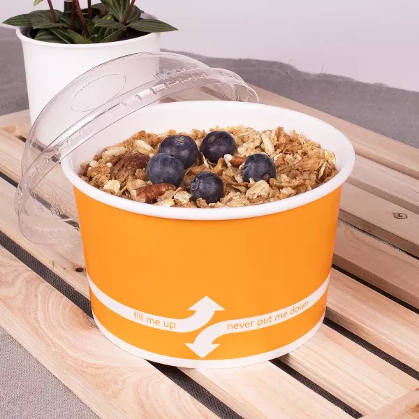 [600 ct] 20 oz Paper Food Containers | 127 mm | Orange