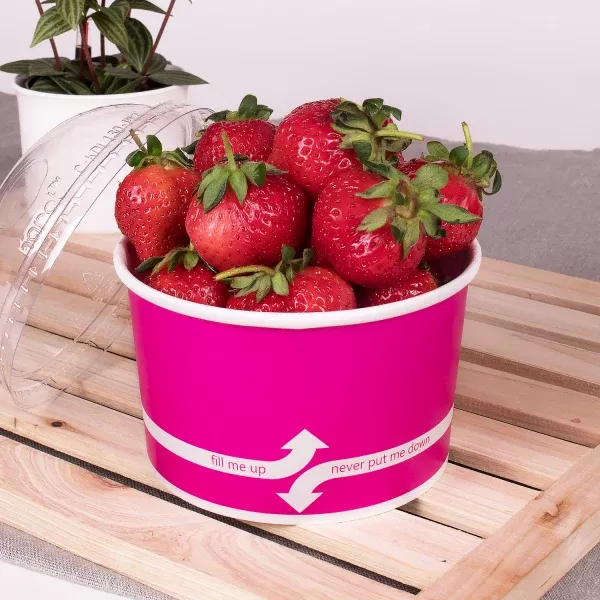 [600 ct] 20 oz Paper Food Containers | 127 mm | Pink