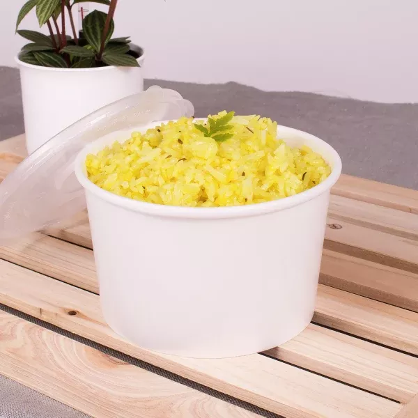 [600 ct] 20 oz Paper Food Containers | 127 mm | White