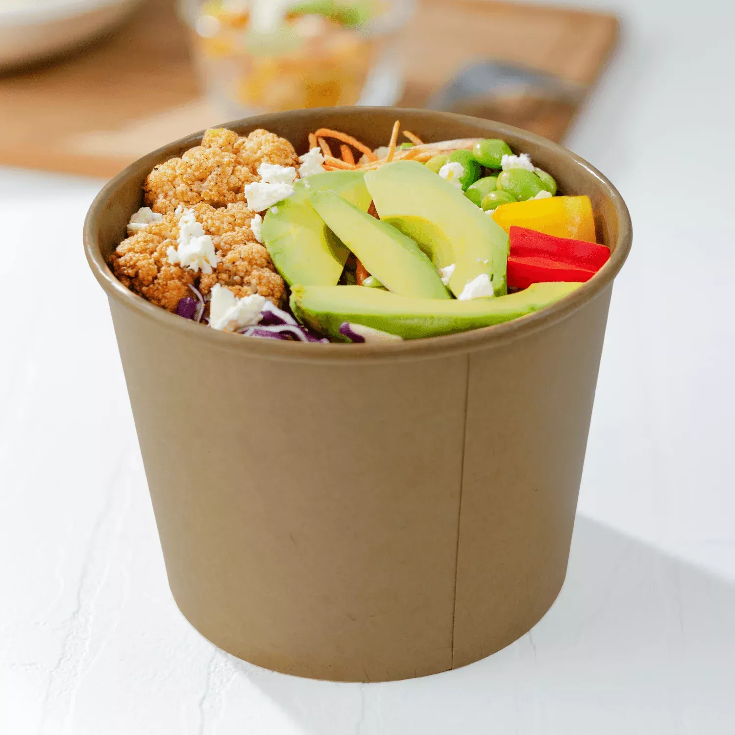 [600 ct] 32 oz Paper Cold/Hot Food Container, Kraft