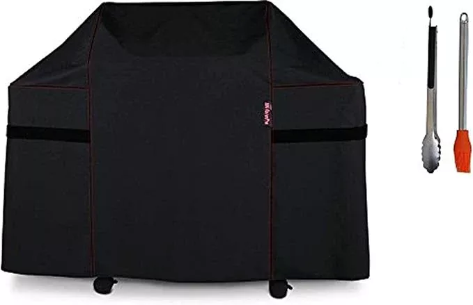 7108 Heavy Duty Grill Cover for Weber Summit 400-Series Gas Grills Including Basting Brush and Tongs