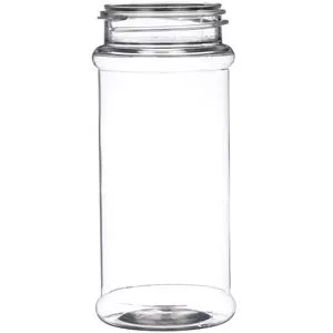 8.4 oz Clear PET Spice Jar 53-485 Neck Finish, Round Base