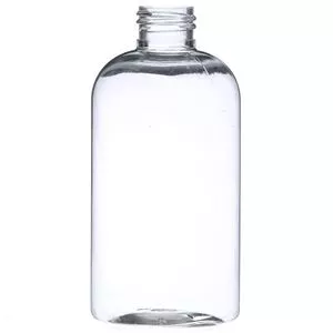 8 oz Clear PET Boston Round Bottle 24-410 Neck Finish, Round Base