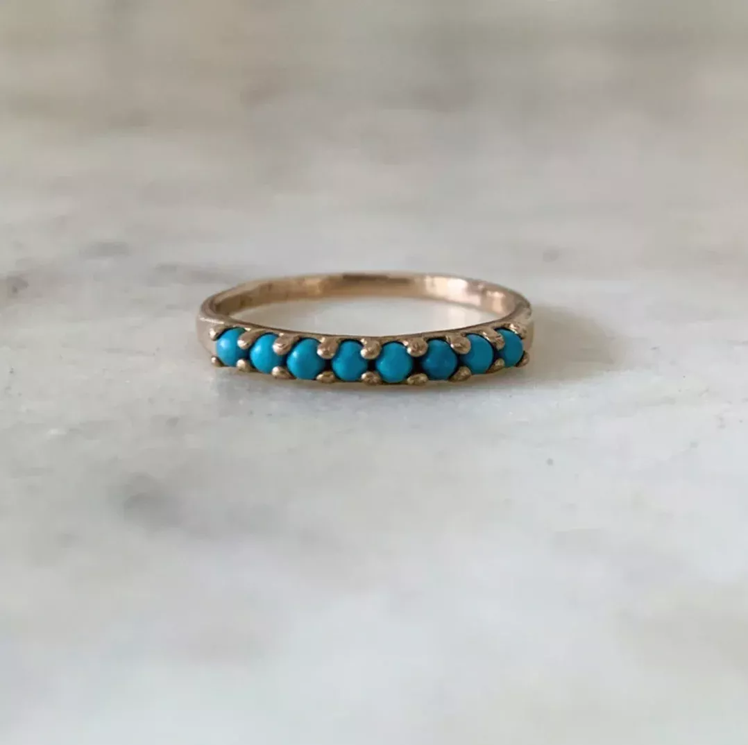 8 Stone Turquoise Ring