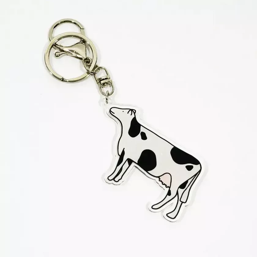 Acrylic Cow Keychain/ Bag Charm