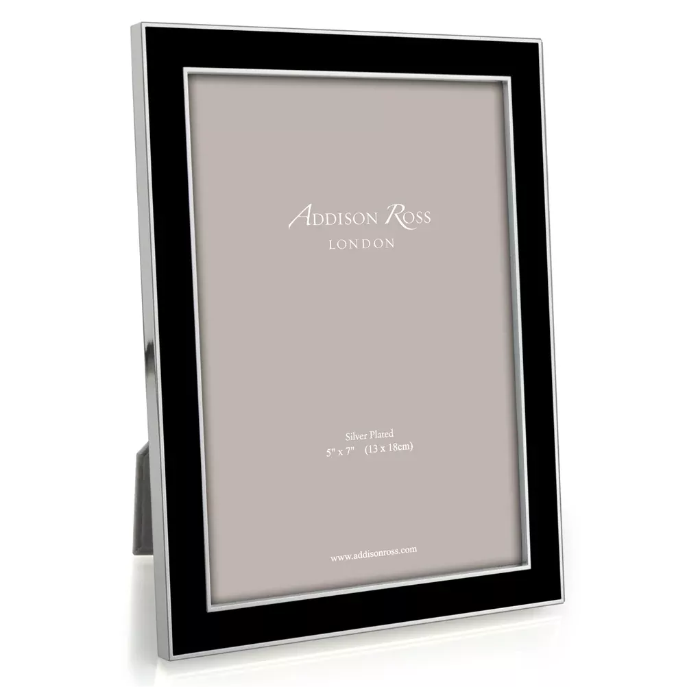 Addison Ross Black Enamel Photo Frame, 5" x 7"