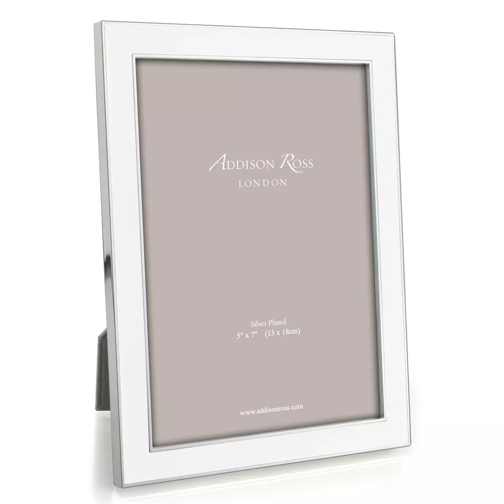 Addison Ross White Enamel Photo Frame, 5" x 7"