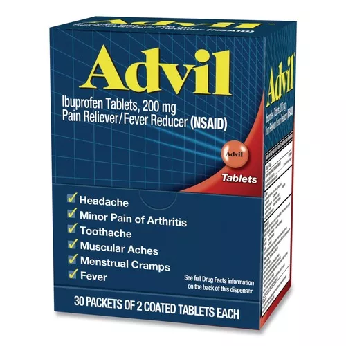 Advil 64008 Ibuprofen Tablets Refill Packs (30/Box)