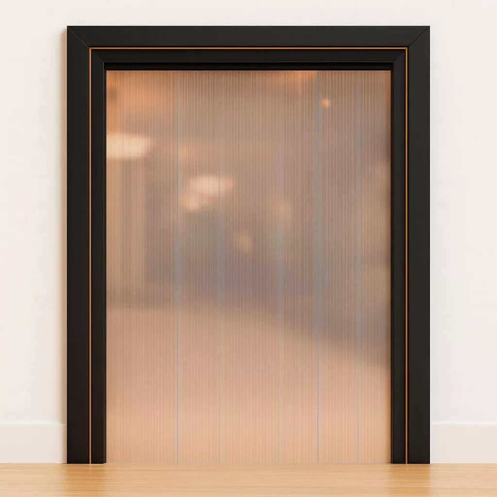 Aleco Luxe Cypress PVC Strip Curtain – Black MaxBullet Mount | Low-Odor Decorative Privacy Vinyl, Privacy & Noise Barrier for Commercial, Retail, Hospitality, Made in USA