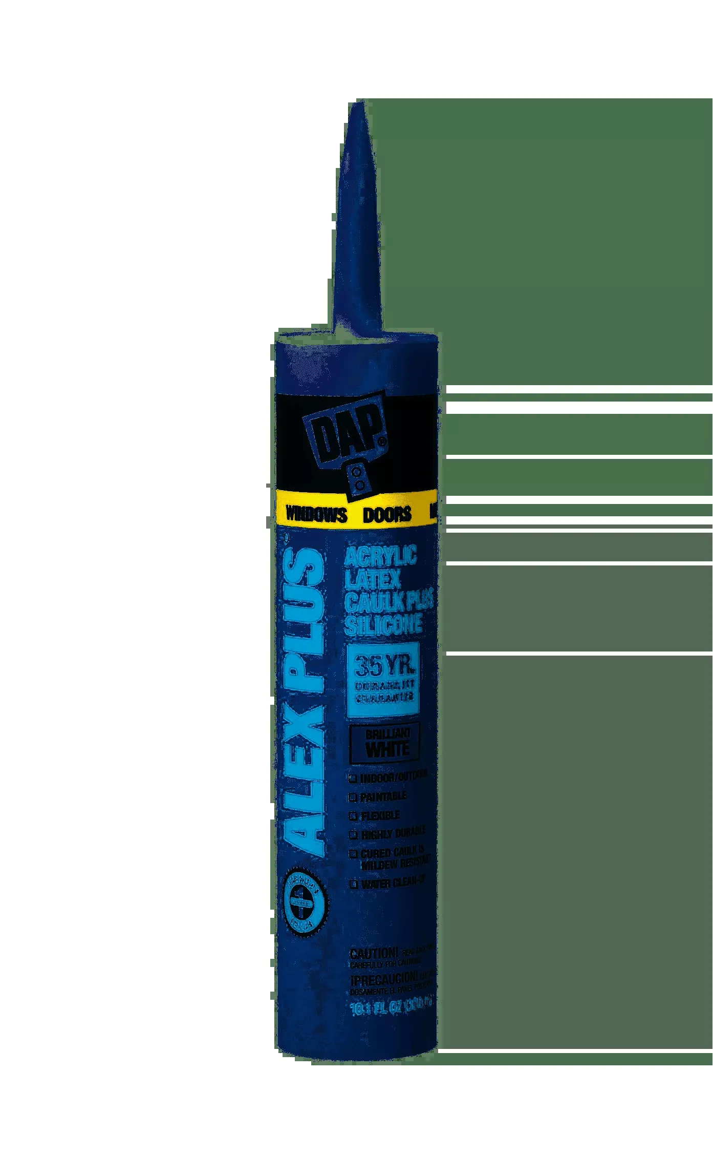 Alex Plus White Acrylic Latex Caulk Plus Silicone – 10.1 oz