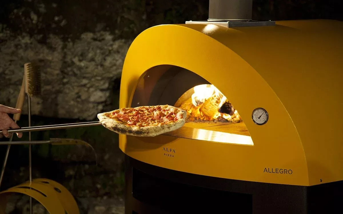 Alfa Forni Allegro 39-inch Wood-Fired Countertop Pizza Oven - Yellow
