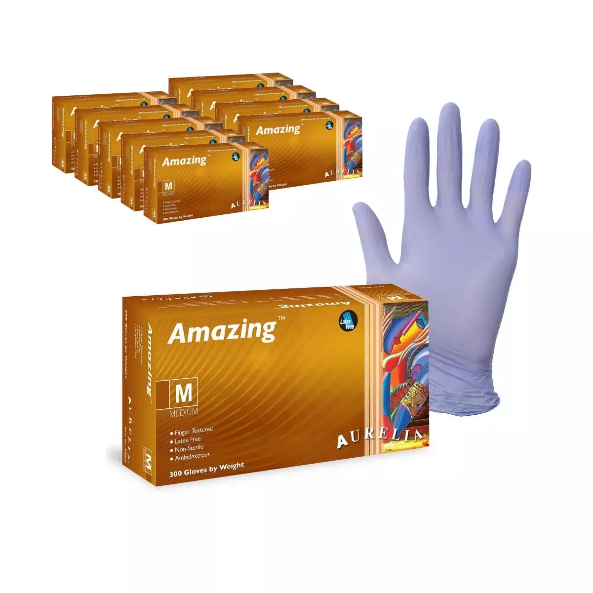 Amazing Bulk Nitrile Latex-Free Disposable Gloves (Case of 3000) - Medium
