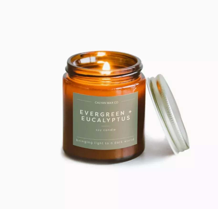 Amber Jar Mini Candle - Evergreen + Eucalyptus