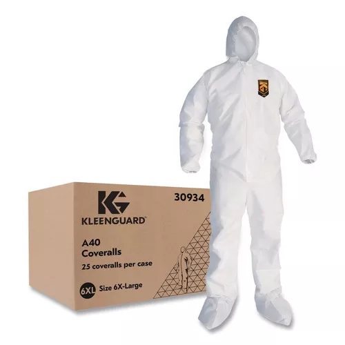 Ansell 30934 KleenGuard A40 Coveralls - 6X-Large/White (25/Carton)