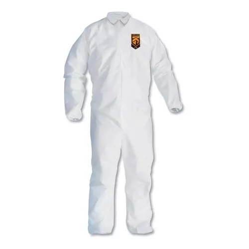 Ansell KCC 46104 A30 Elastic-Back and Cuff Coveralls - Extra Large, White (25/Carton)
