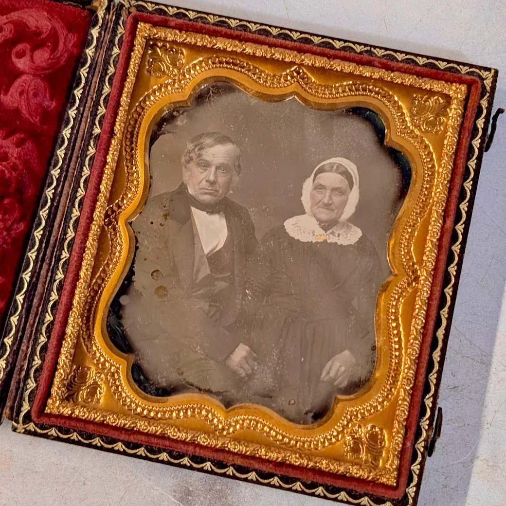 Antique Daguerreotype Image of Man & Woman