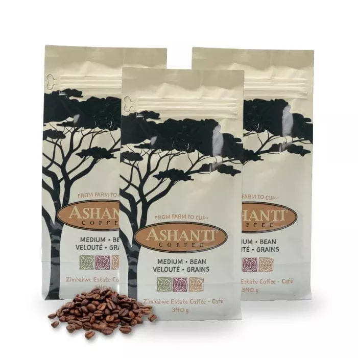 Ashanti Artisan Coffee African Medium Roast Whole Bean 3 pack Bundle