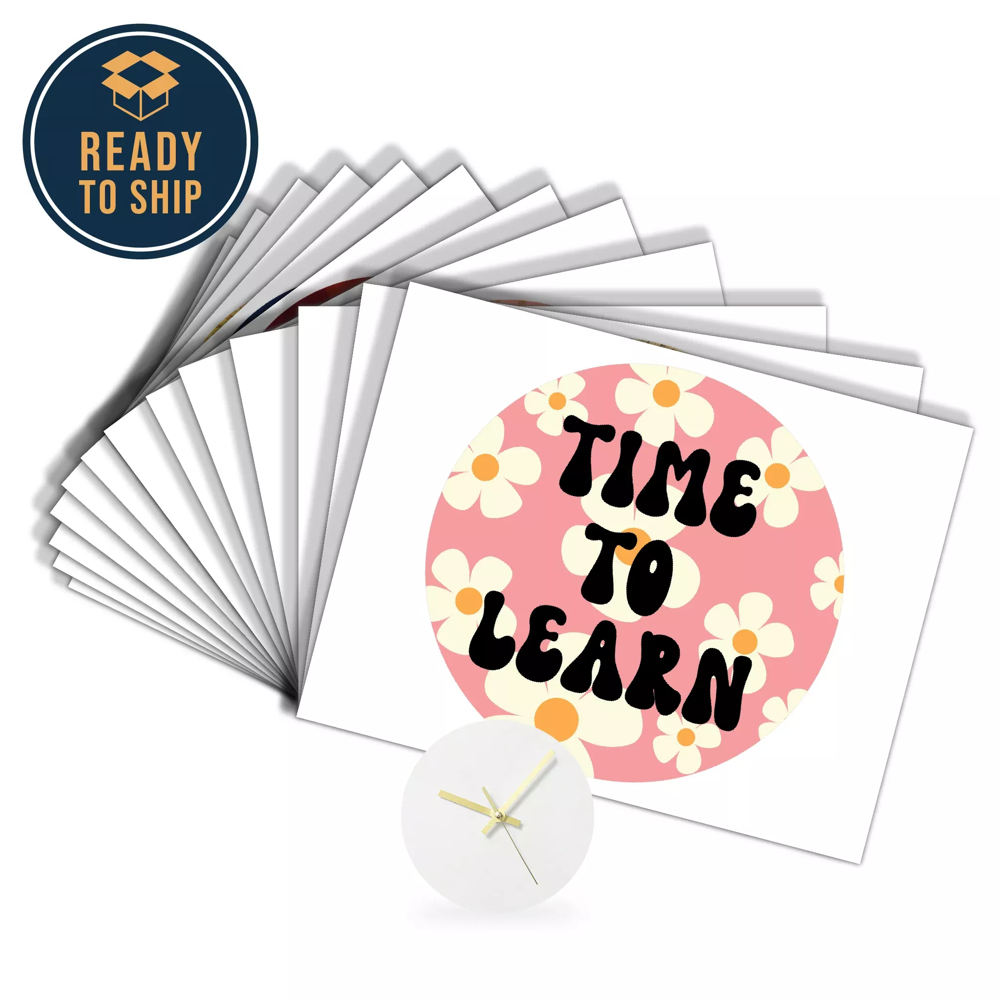 Assorted Ready to Press Sublimation - Classroom Clocks (12 Pack)