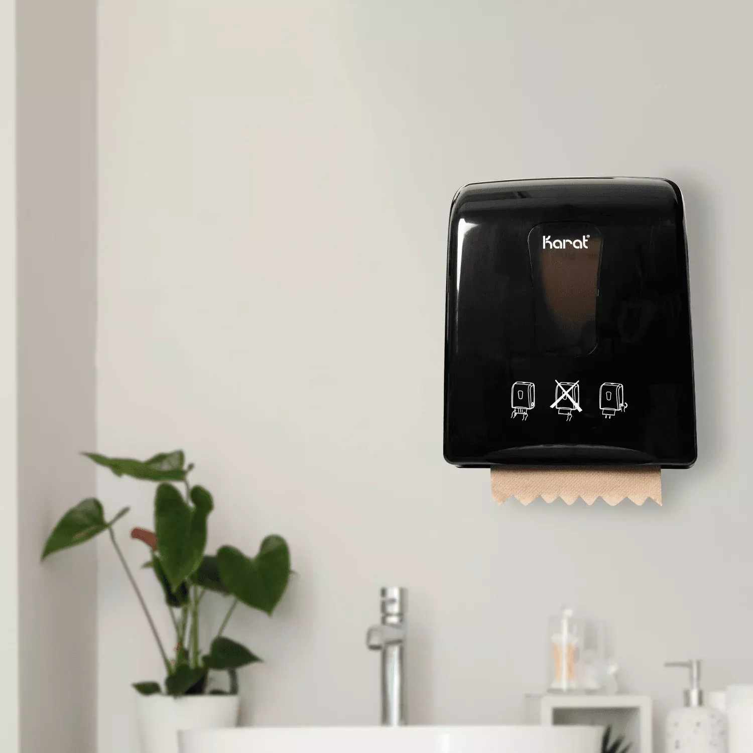Auto-Cut Roll Towel Dispenser, Black - 1 unit