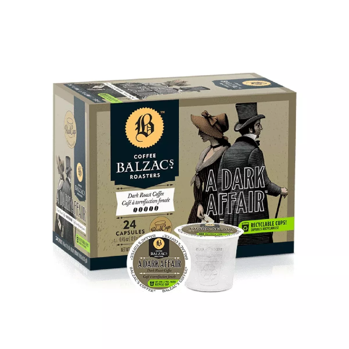 Balzac's A Dark Affair Single Serve Coffee Pods (Box of 24)