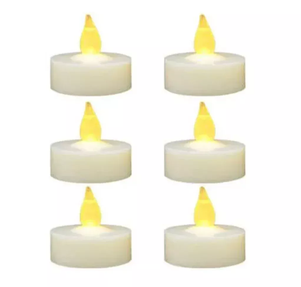 Battery Operated LED Flameless Flickering Tea-lights – 6pk