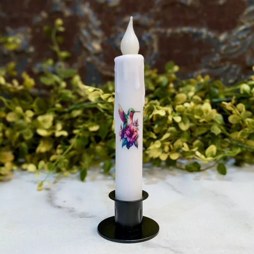 Battery Operated LED Taper Candle Hummingbird