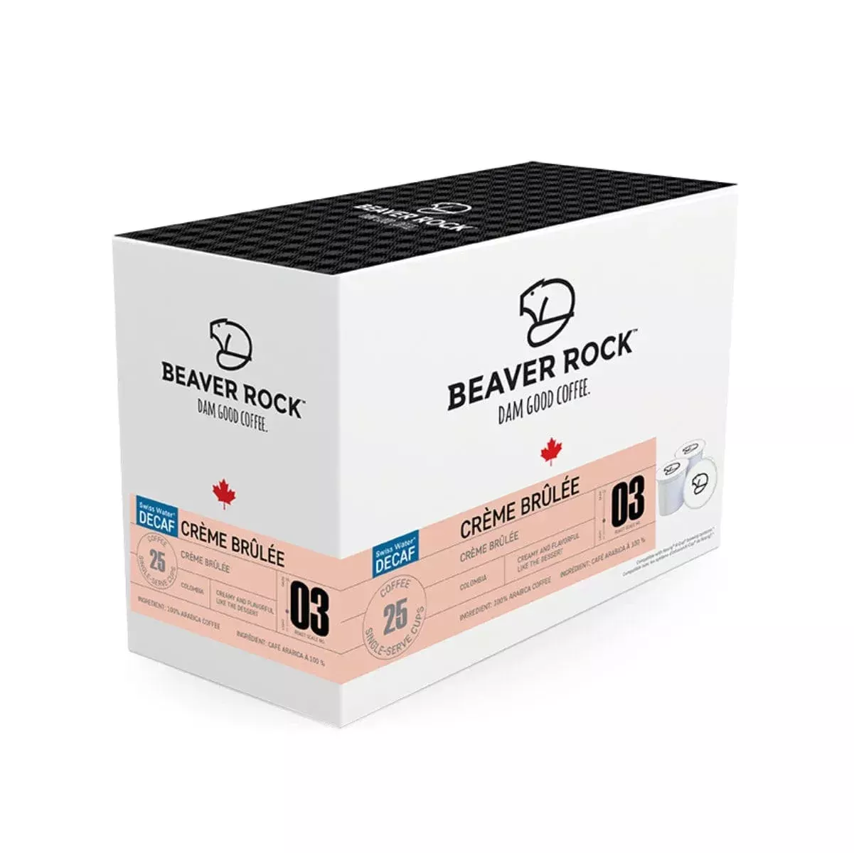 Beaver Rock Cr√me Br√ªl√©e Decaf Single-Serve Coffee Pods (Box of 25)