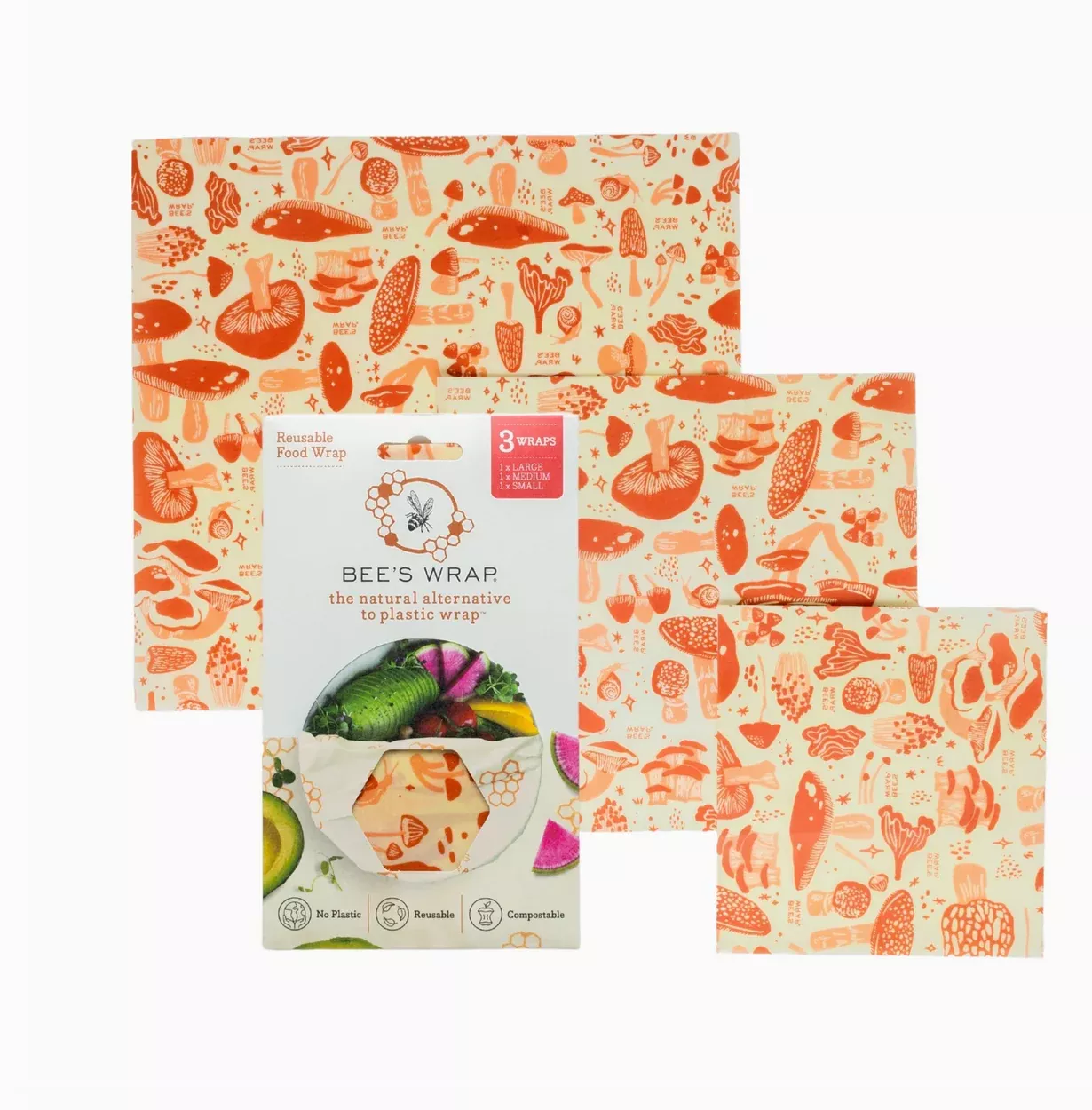 Bee's Wrap Mushroom Magic Assorted 3 Pack - Small, Medium, Large