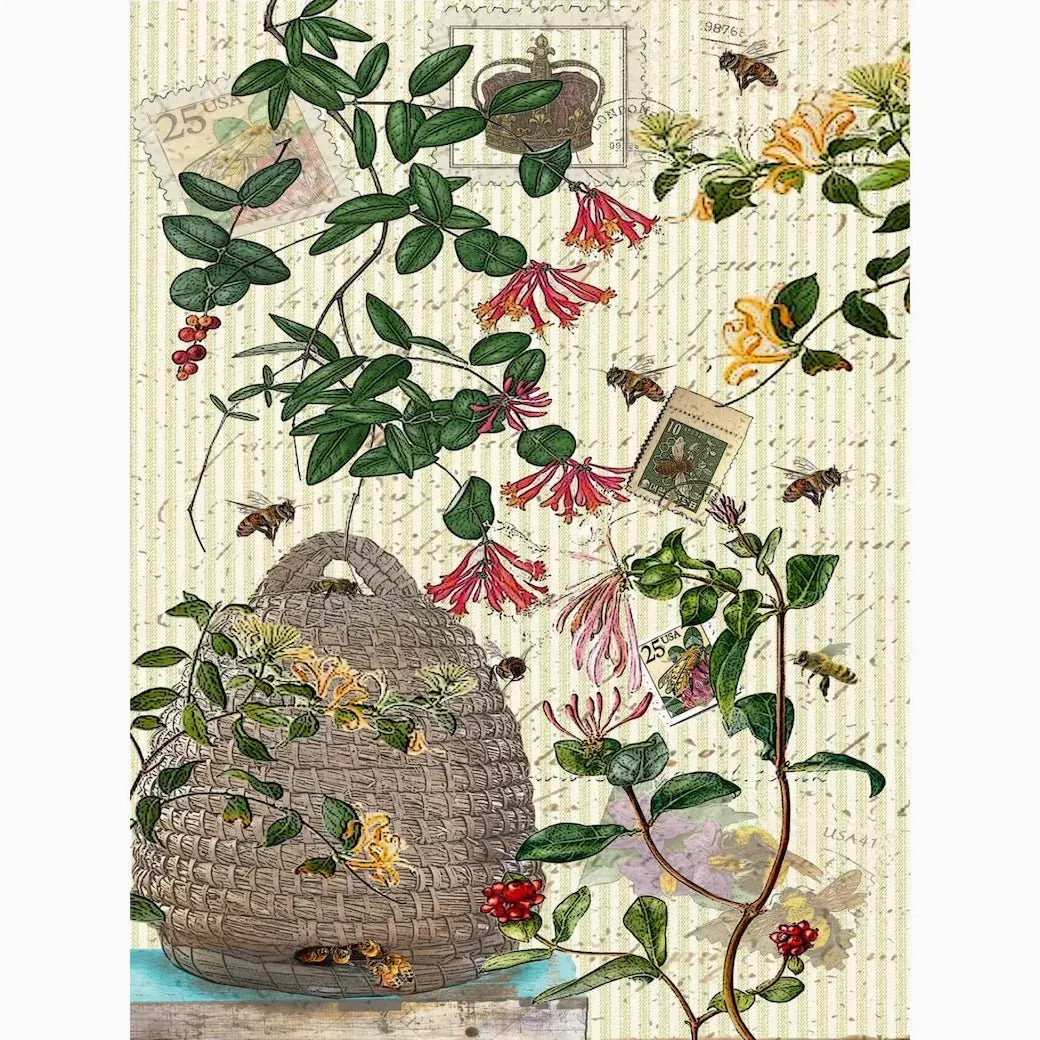 Bee Skep Queen Bee Flour Sack Towel