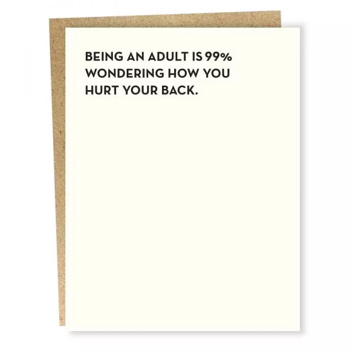 Being An Adult Greeting Card