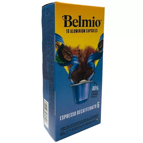 Belmio Premium Decaffeinato Nespresso Compatible Capsules, 10 PackALUMINUM