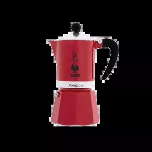 Bialetti Moka Rainbow Stovetop Espresso Maker Red - 3 Cup and 6 Cup