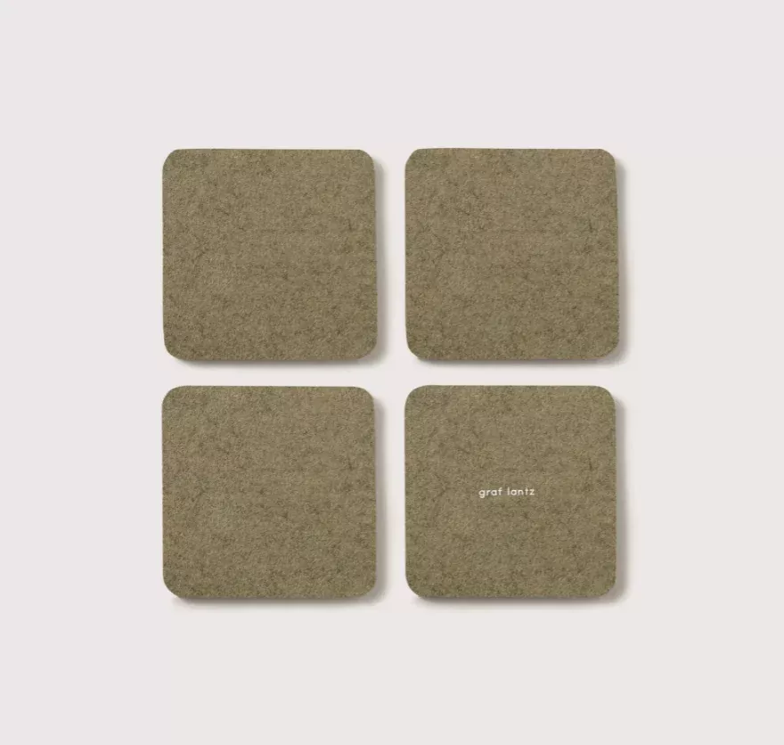 Bierfizl Square Merino Wool Felt Coaster - Sage