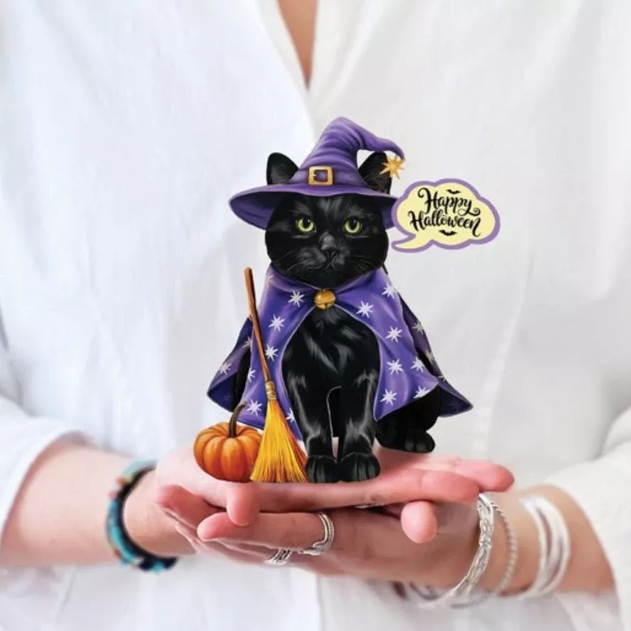 Black Cat Mini Halloween Pop Up Greeting Card