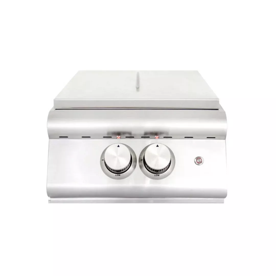 Blaze Premium LTE+ Built-In Gas High Performance Power Burner W/ Wok Ring & Stainless Steel Lid - BLZ-PBLTE3