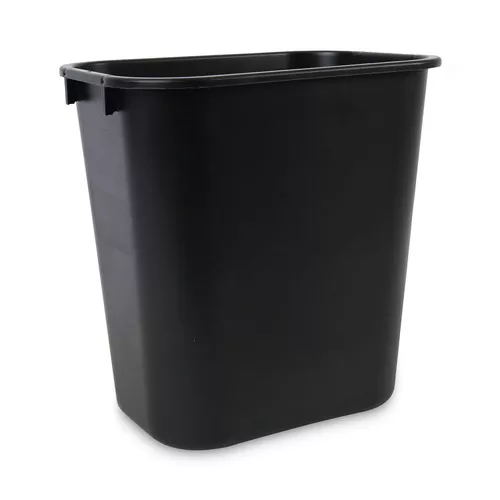 Boardwalk 3485201 14 qt. Plastic Soft-Sided Wastebasket - Black
