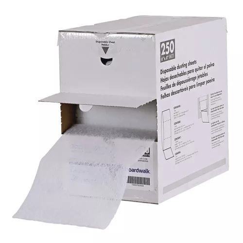 Boardwalk 582508 TrapEze 8 in. x 125 ft. Disposable Dusting Sheets - White (1/Carton)