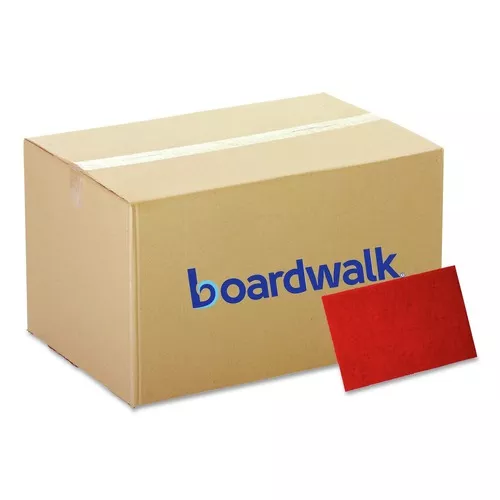 Boardwalk 7100115839 28 in. x 14 in. Buffing Floor Pads - Red (10/Carton)