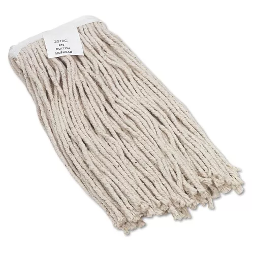 Boardwalk BWK2016CEA #16 Cut-End Cotton Wet Mop Head - White