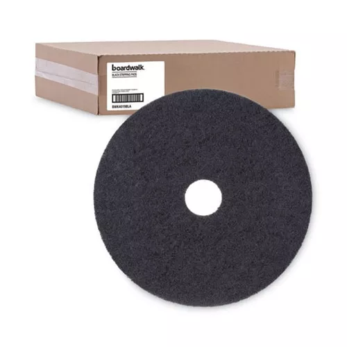 Boardwalk BWK4019BLA 19 in. Diameter Stripping Floor Pads - Black (5/Carton)