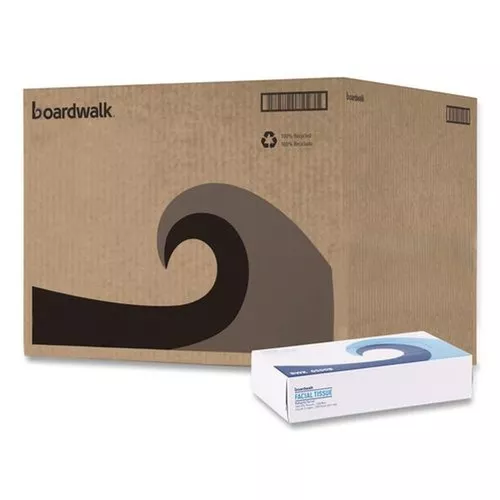 Boardwalk BWK6500B 2-Ply Office Packs Facial Tissue Flat Box - White (30/Carton)