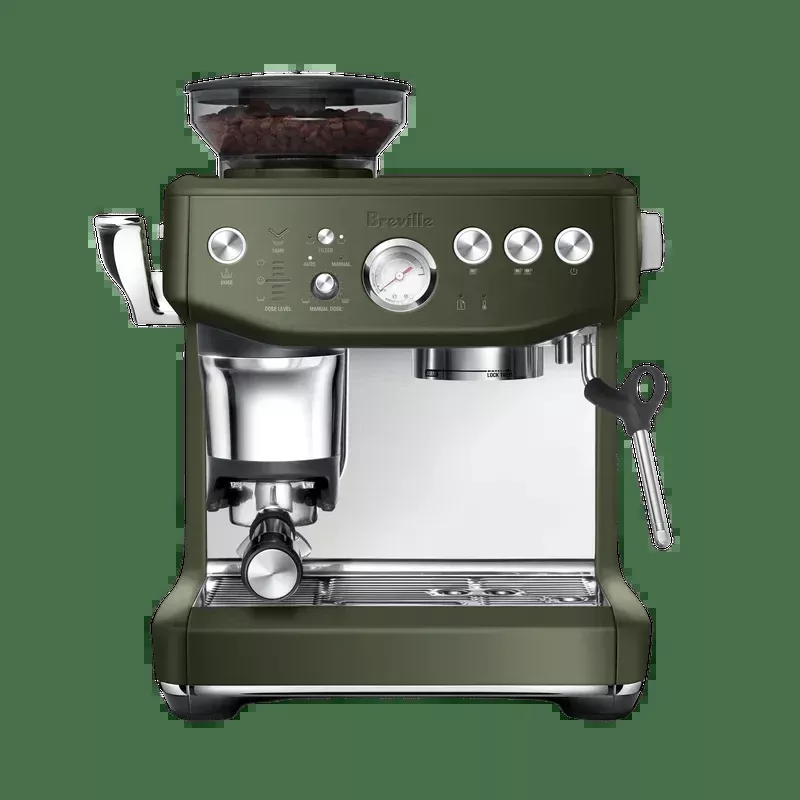 Breville The Barista Express Impress Semi-Automatic Espresso Machine BES876OTL (Olive Tapenade)