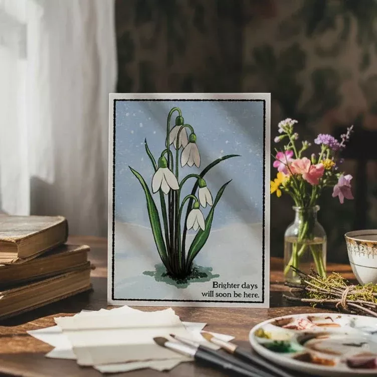 Brighter Days Are Ahead Winter Snowdrops Greeting Card