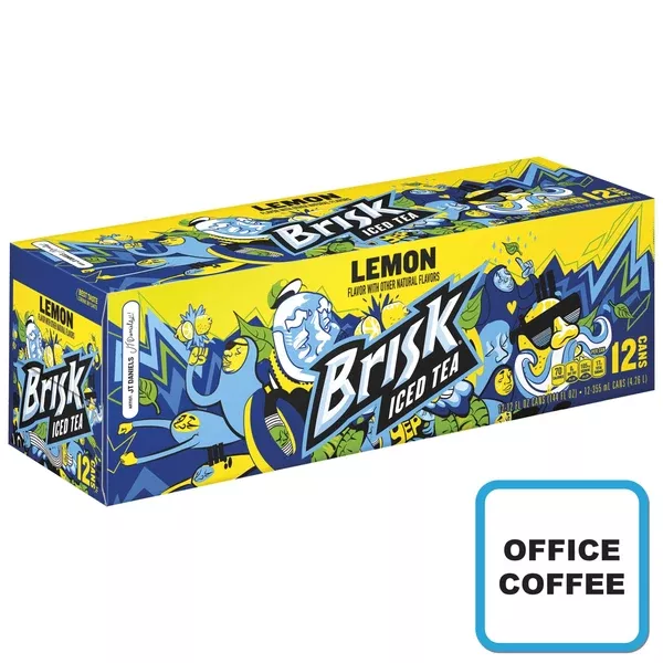 Brisk Ice Tea Carbonated Soft Drink (12 Cans) (Office Coffee)
